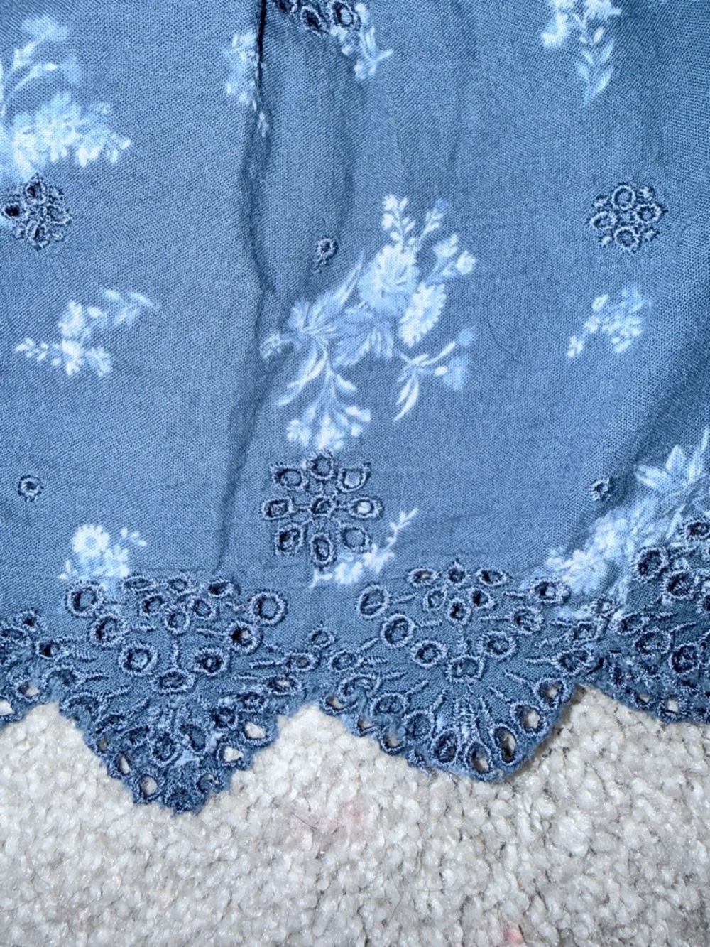 American Eagle Outfitters Navy Blue Smocked Floral Peplum Tank - Picture 8 of 10